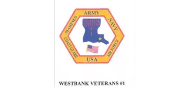 Louisiana veterans emblem with military branches.