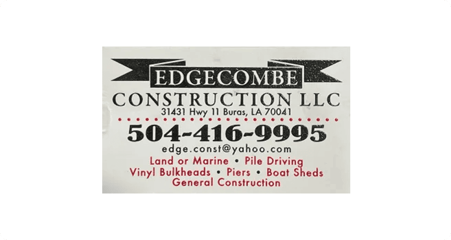 Edgecombe Construction LLC business card details.